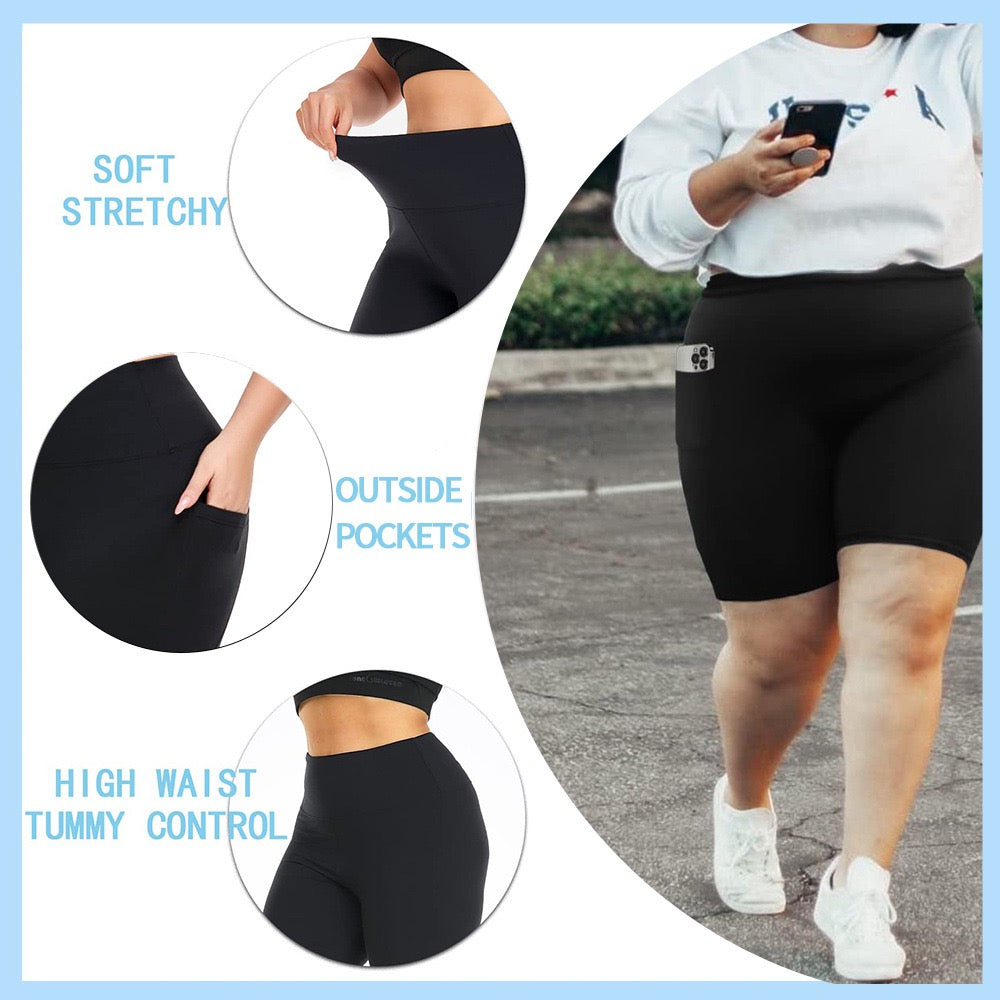 Plus Size Buttery Soft Biker Shorts 3 PACK-2