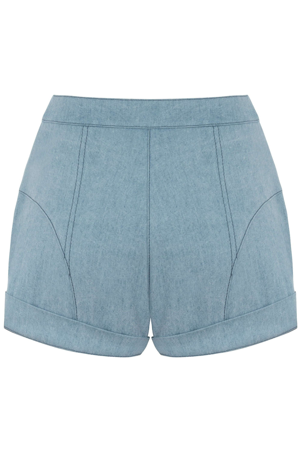 JENDUE Marvel Denim Shorts - Light Wash High-Waist