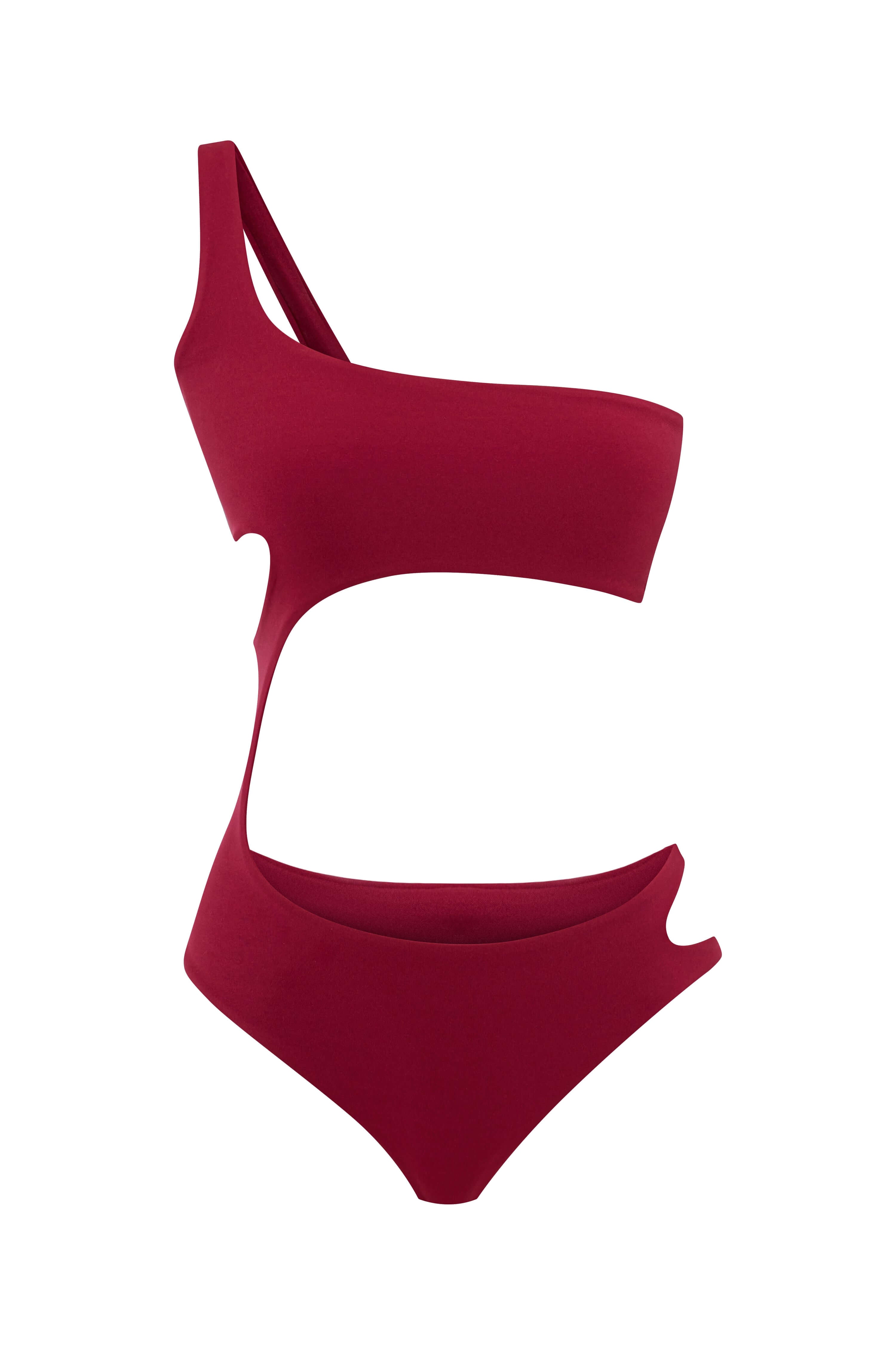 JENDUE Ocean Cutout Swimwear - One-Shoulder Monokini