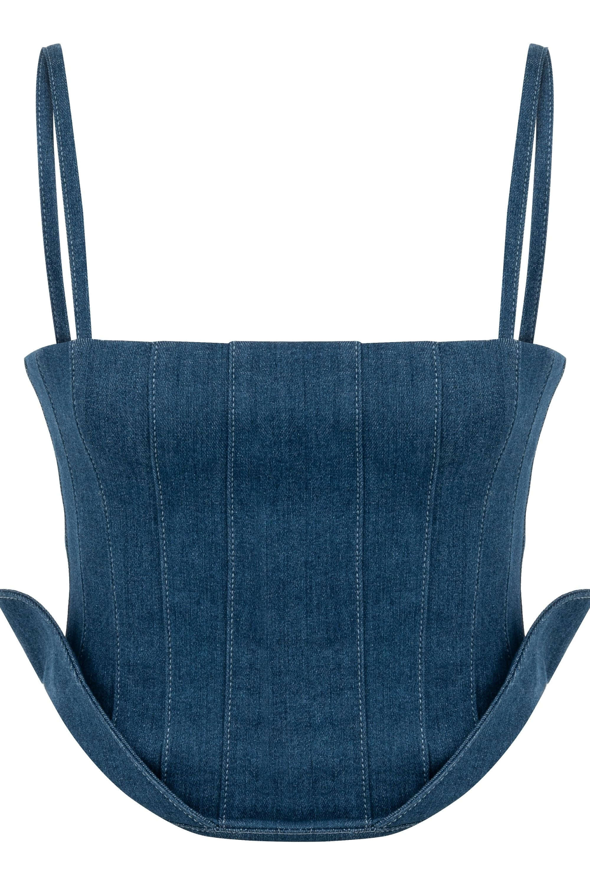 JENDUE Sosa Denim Top - Strapless Denim Corset