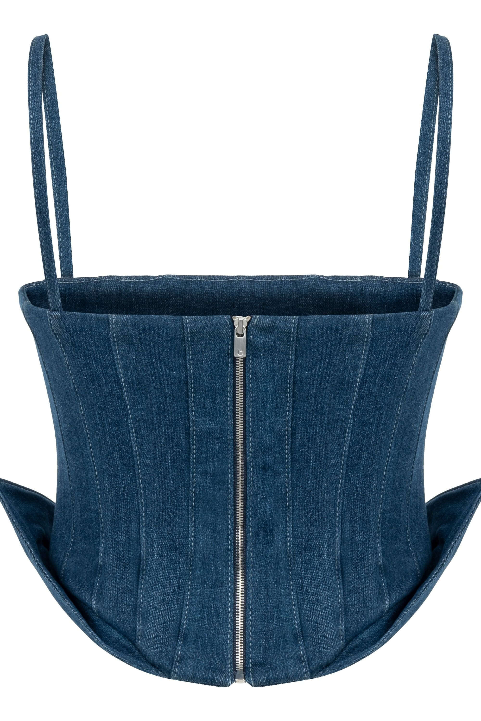 JENDUE Sosa Denim Top - Strapless Denim Corset