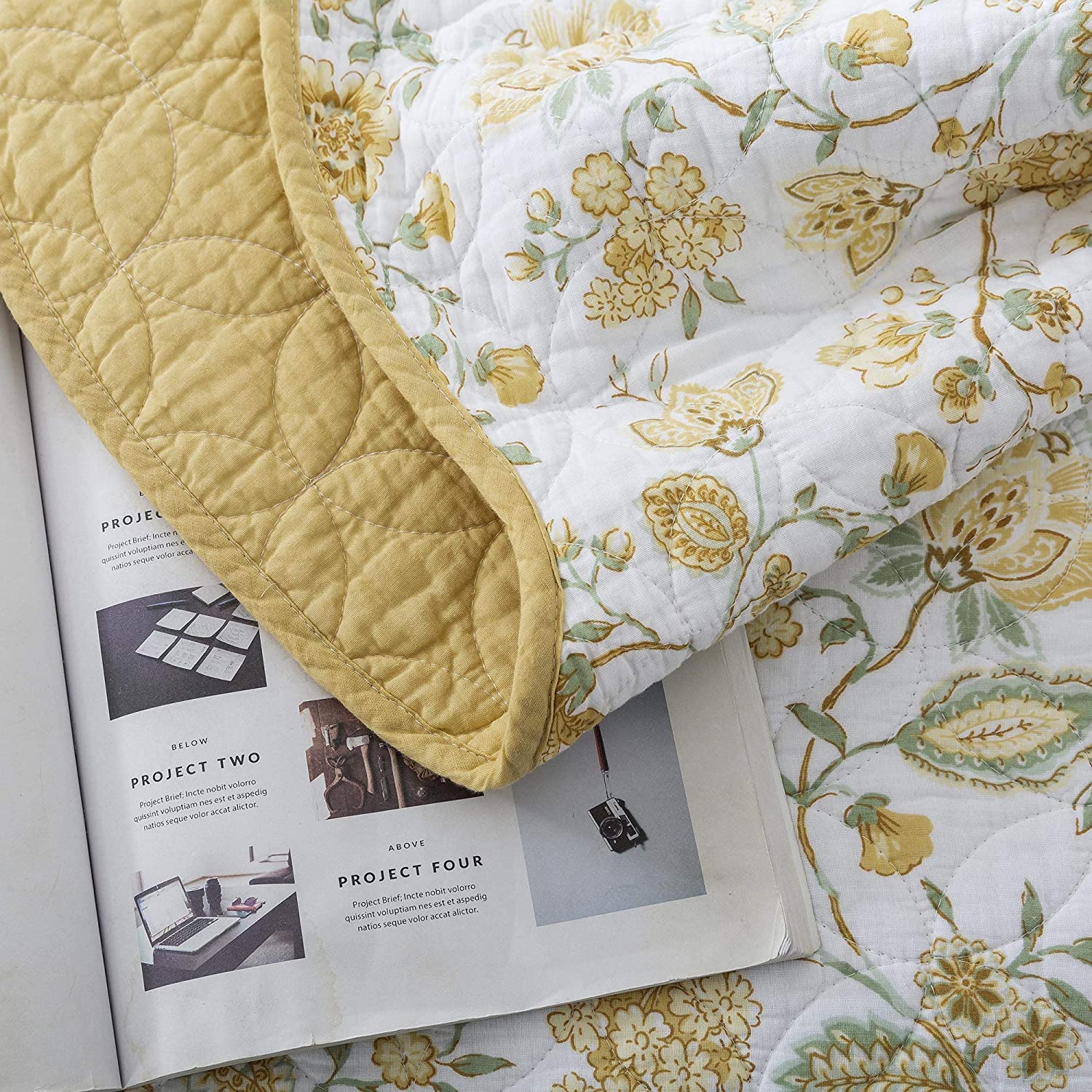 Kasentex Reversible Lightweight Cotton Floral Bedding Set Twin/Queen/King - Comfortable Home Bedding