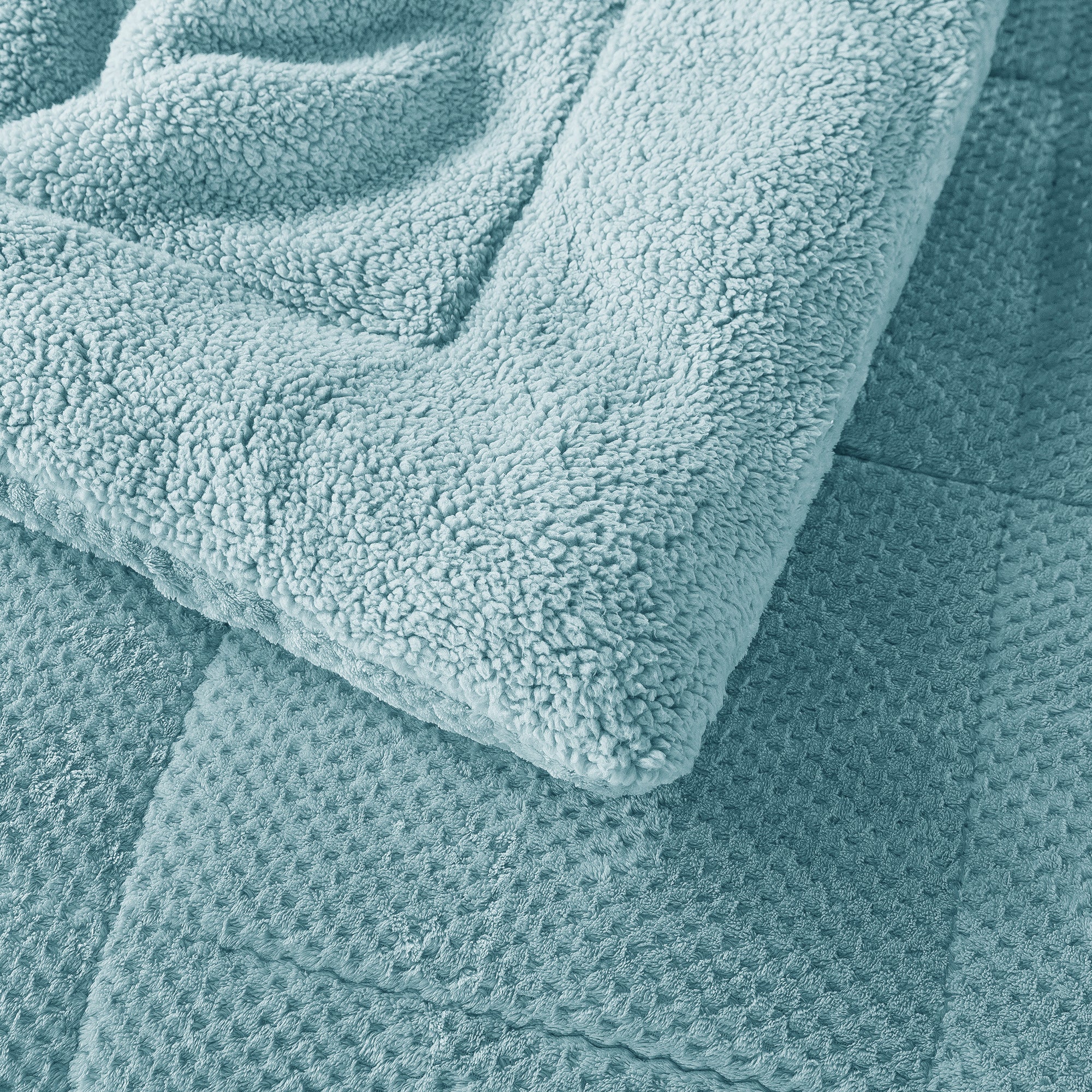 Kasentex Reversible All-Season Plush Comforter Set Twin/Queen/King - Warm Plush Bedding for Winter