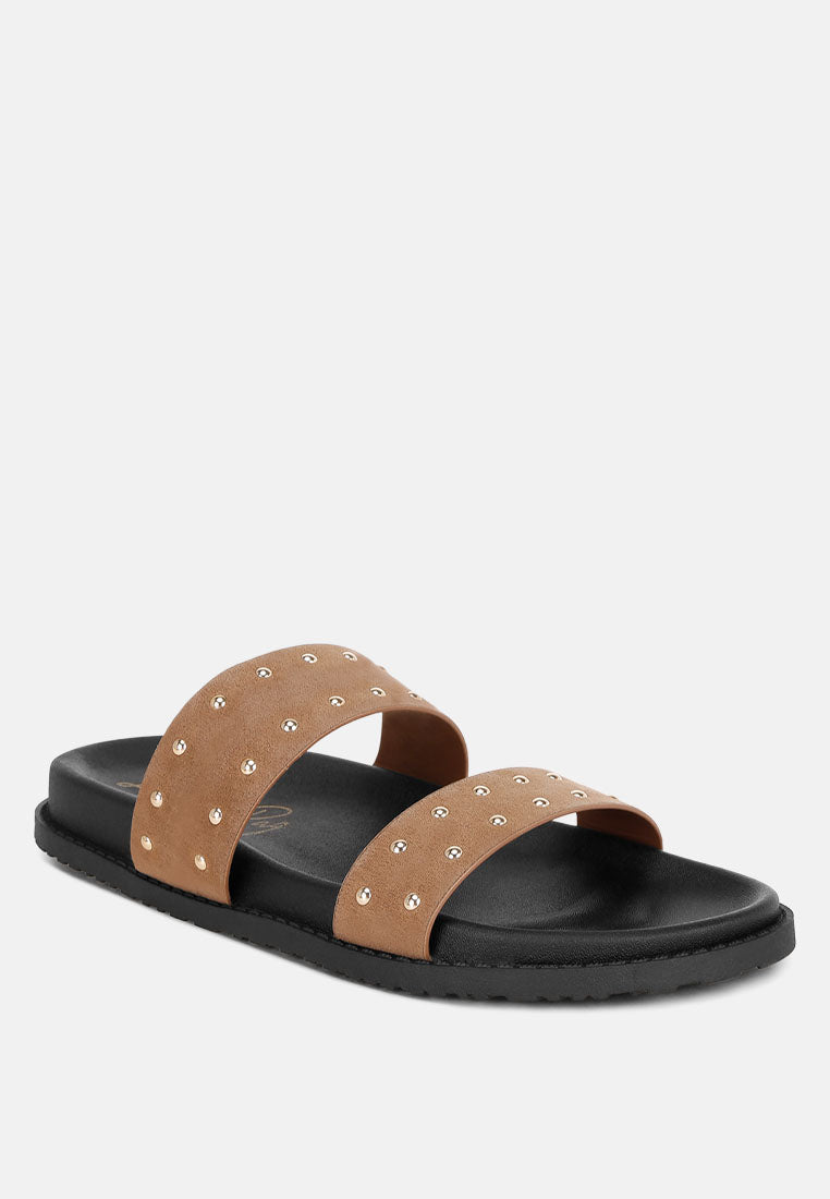 Kanini Stud Embellished Slip On Flats