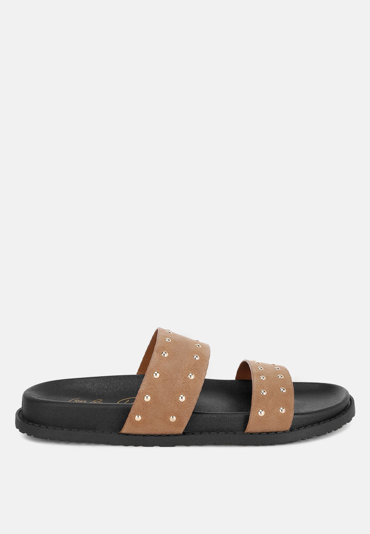 Kanini Stud Embellished Slip On Flats
