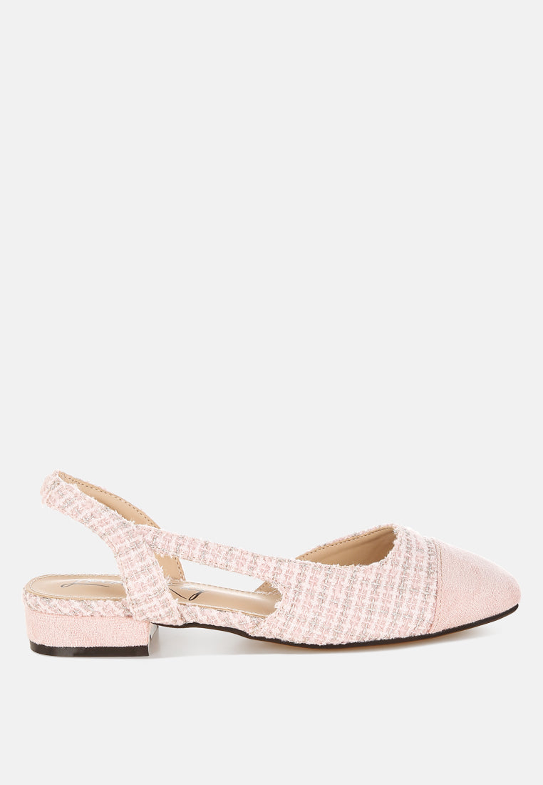 London Rag Karita Tweed Slingback Sandals