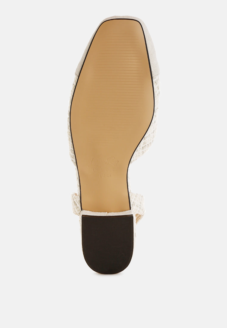 London Rag Karita Tweed Slingback Sandals