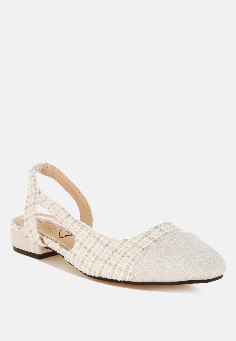 London Rag Karita Tweed Slingback Sandals