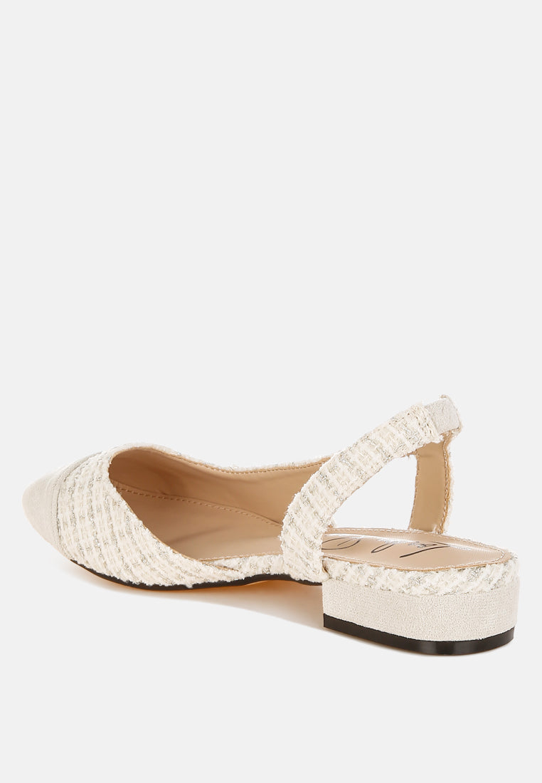 London Rag Karita Tweed Slingback Sandals