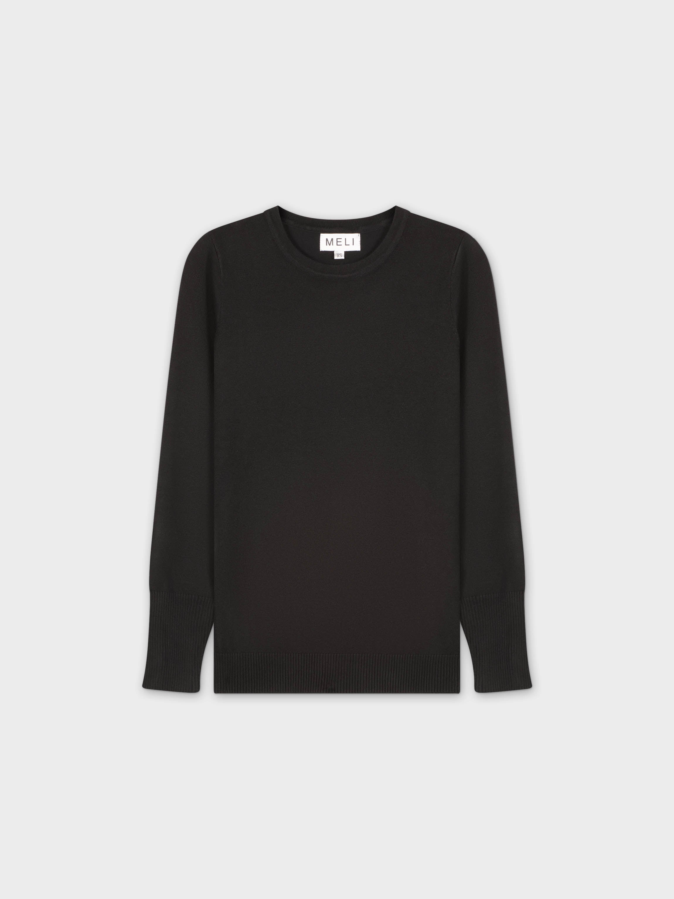 Basic Crew Sweater (LS) - Black