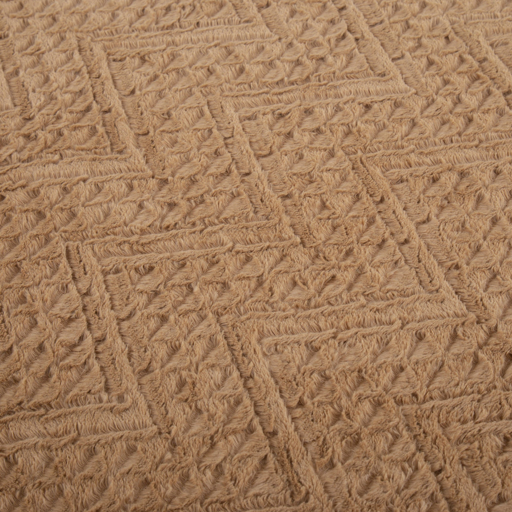 Tache Caramel Brown Faux Fur Throw Blanket Chevron Geometric Embossed (#10)