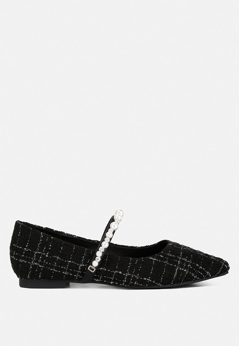 Mowie Tweed Mary Jane Ballet Flats