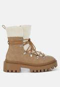 Omul Fleece & Faux Leather Boots-0