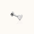 Petite Heart Threadless Labret Titanium Flat Back Earring