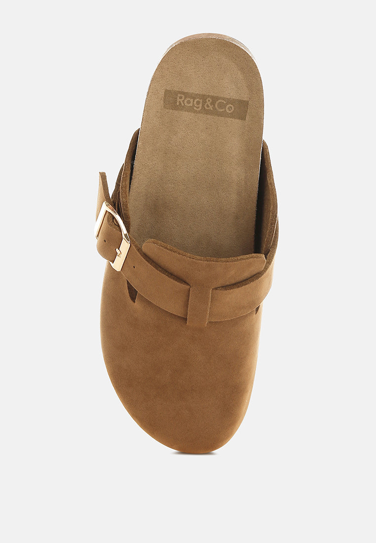 Ratiha Buckle Accent Slip-On Footbed Mules