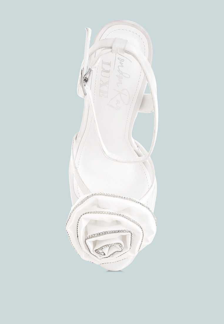 Candela Floral Rhinestone Accent Heel Sandals