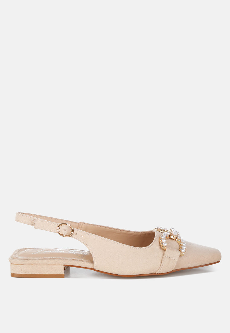 Salova Pearl-Studded Horsebit Flats