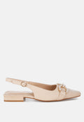 Salova Pearl-Studded Horsebit Flats