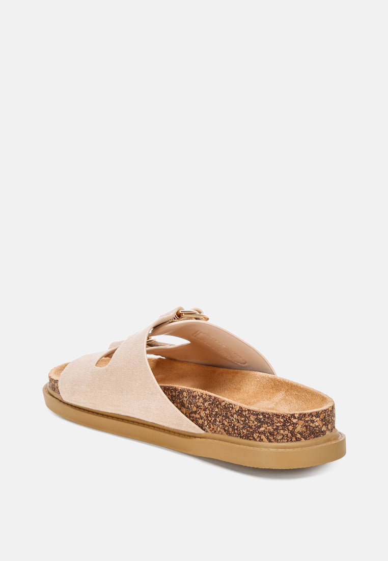 Totem Cork-Textured Slip-On Sandals