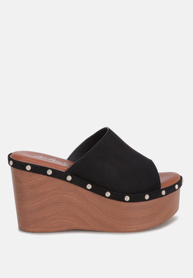 Zorya Stud Embellished Wedge Heels