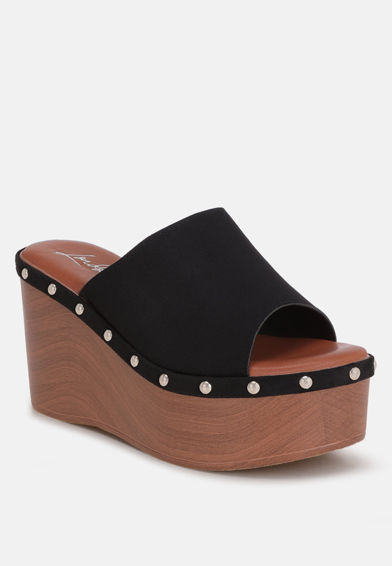 Zorya Stud Embellished Wedge Heels