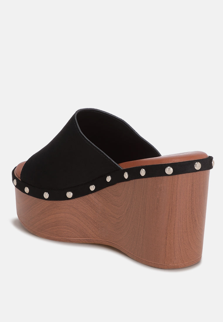 Zorya Stud Embellished Wedge Heels