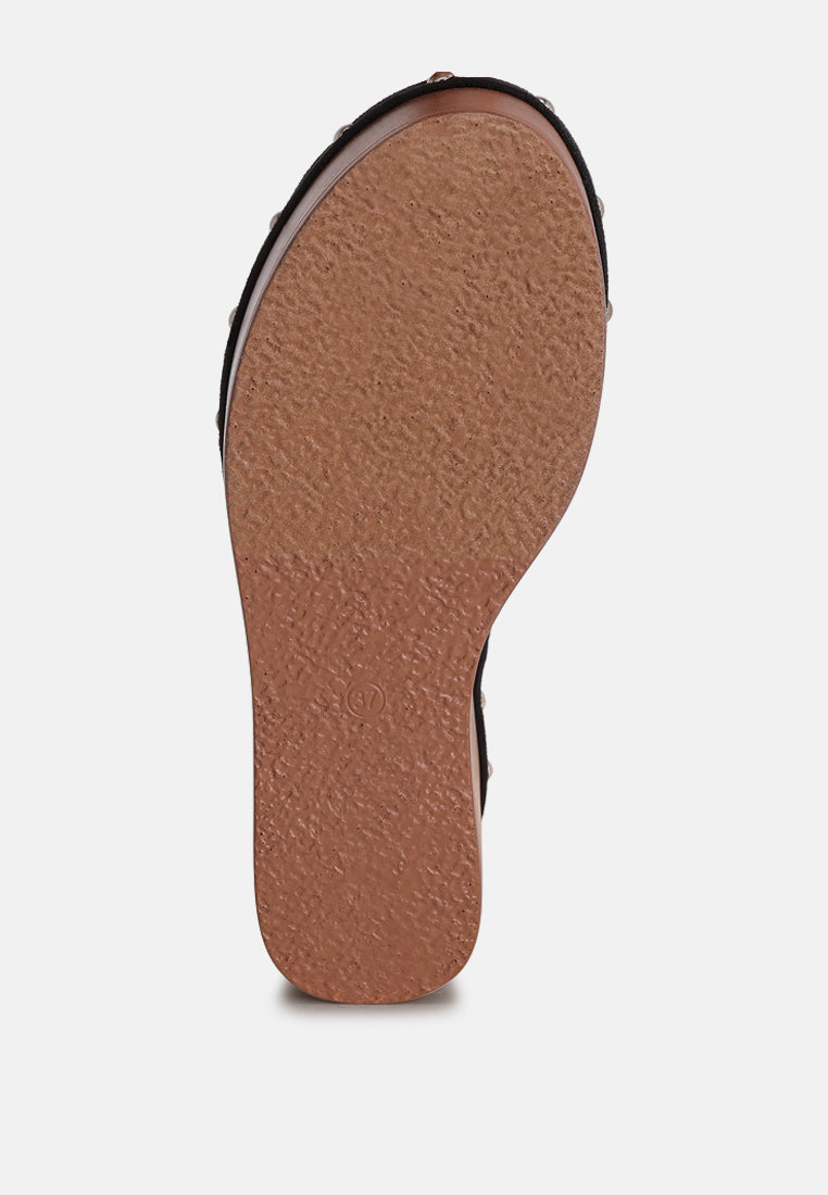 Zorya Stud Embellished Wedge Heels