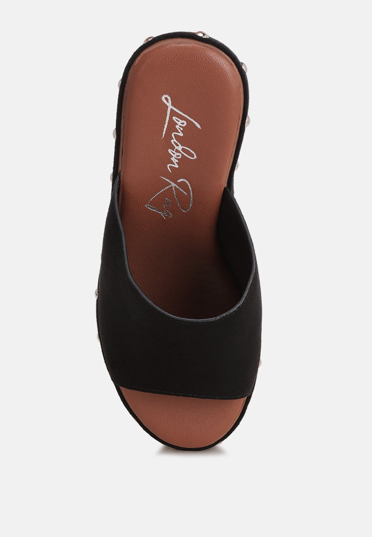 Zorya Stud Embellished Wedge Heels