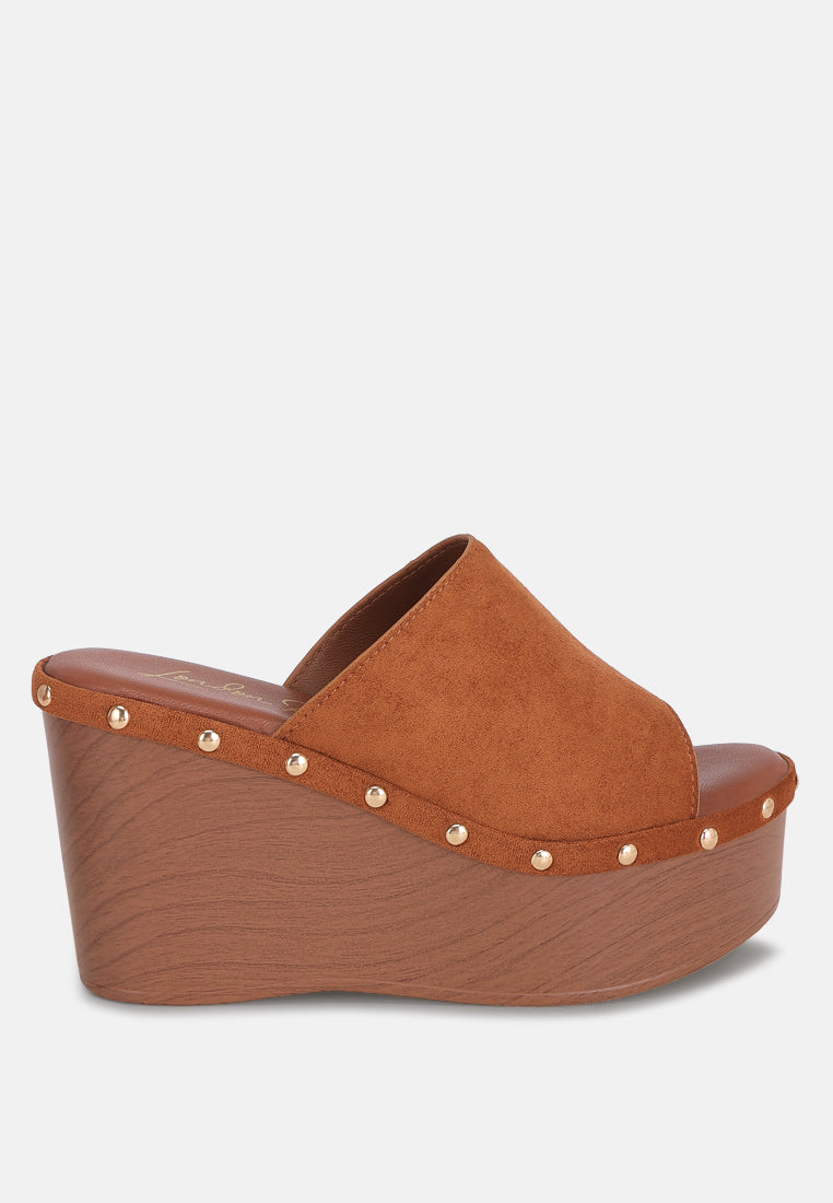 Zorya Stud Embellished Wedge Heels