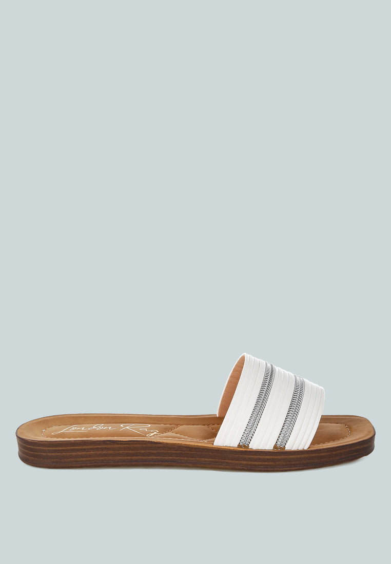 Zosaya Faux Zipper Detail Slip Ons
