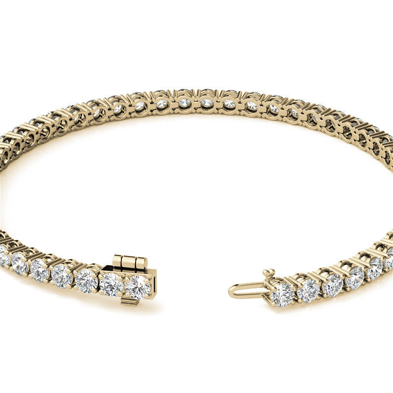 6ctw Lab Created Moissanite Tennis Bracelet - 3mm Stones - Choice of White or 14K Gold Plated Finish-3