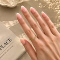 CZ Wishbone Band Titanium PVD Gold Ring