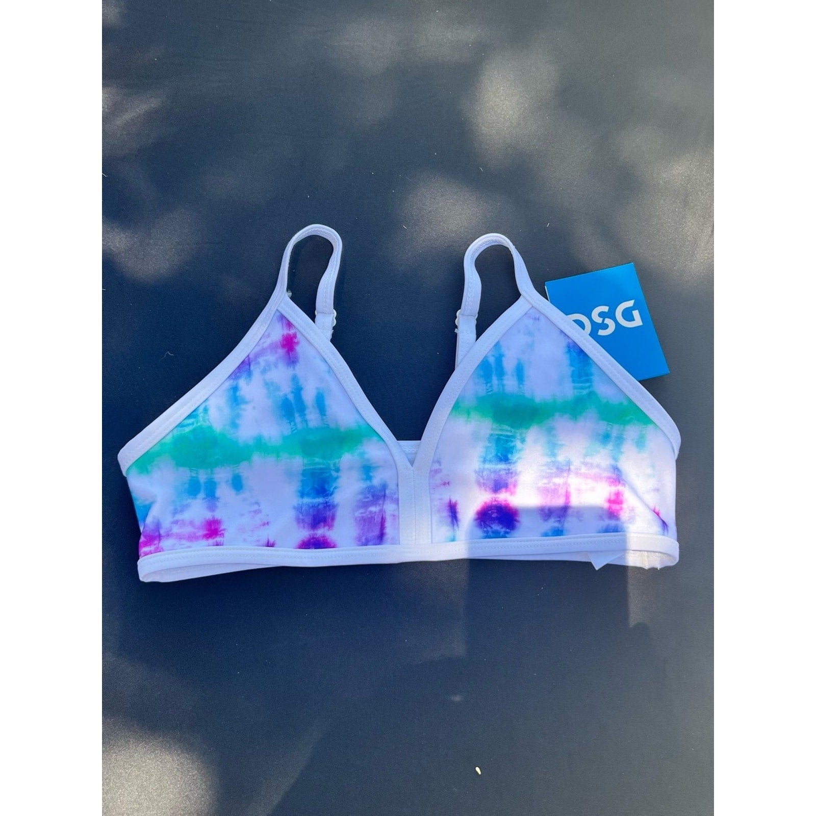 2 Piece DSG Kids Tie-Dye Short Sleeve Rash Guard in Blue, Green & Pink