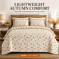 Pumpkin Quilt Cover Set with 2 Pillowcases, Fall Botanical Bedding, Lightweight Autumn Duvet, Twin Queen King