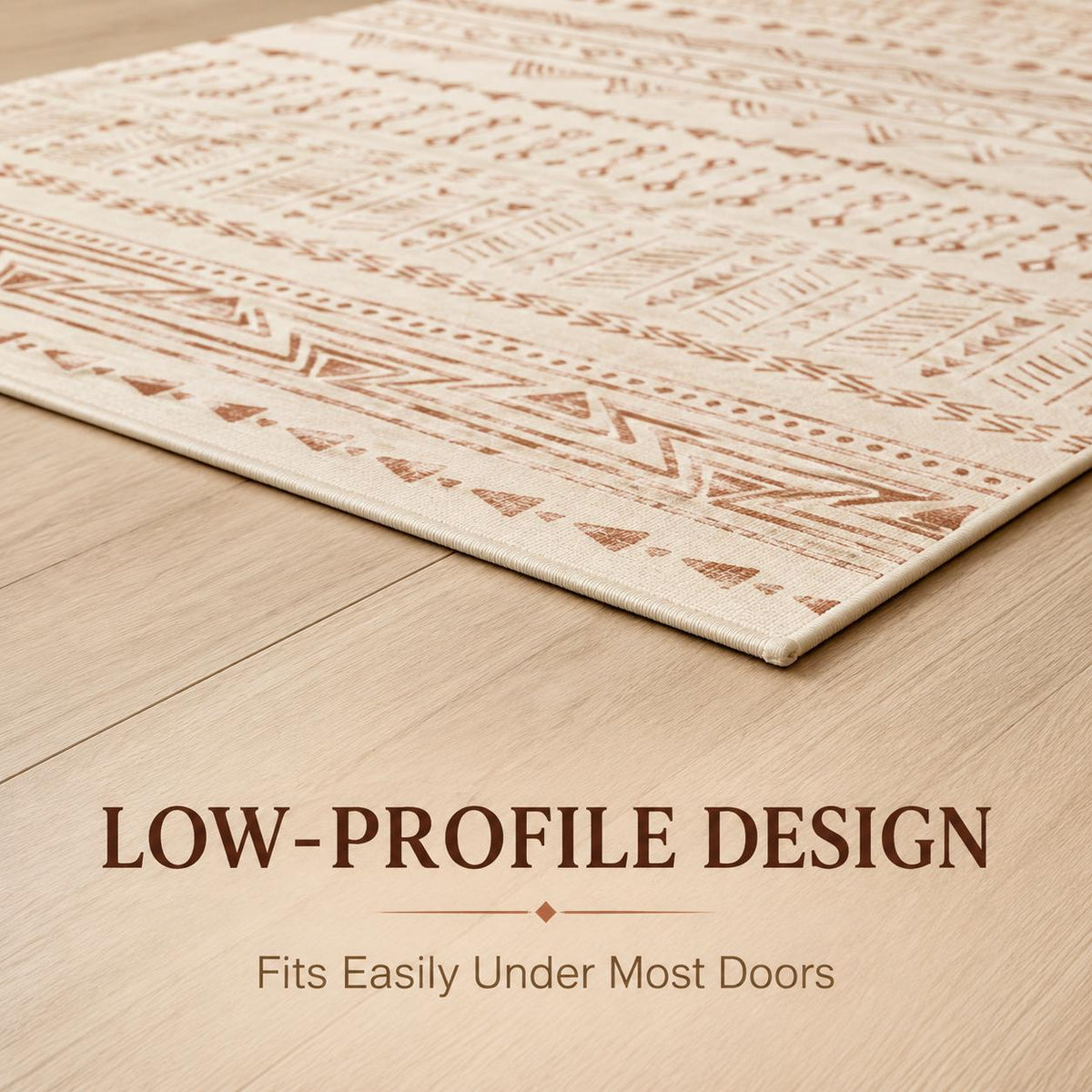 Area Rug, 6 X 9 Ft Large Washable Rug, Non-Slip And Tear-Resistant Soft Carpet, Pet & Child Friendly Modern Area Rugs, Indoor Mat For Bedroom, Office, Living Room, Kids Room, Entryway, Beige