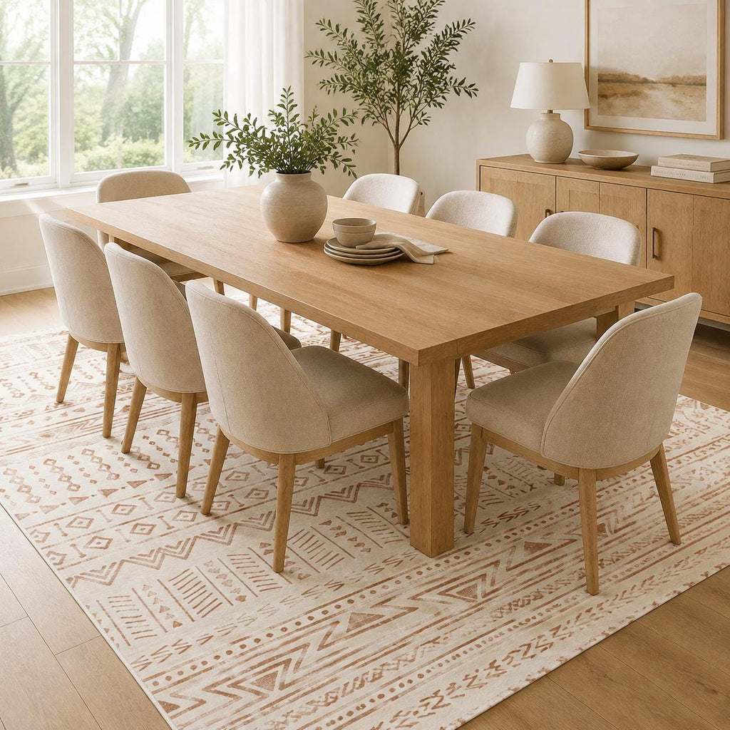 Area Rug, 6 X 9 Ft Large Washable Rug, Non-Slip And Tear-Resistant Soft Carpet, Pet & Child Friendly Modern Area Rugs, Indoor Mat For Bedroom, Office, Living Room, Kids Room, Entryway, Beige