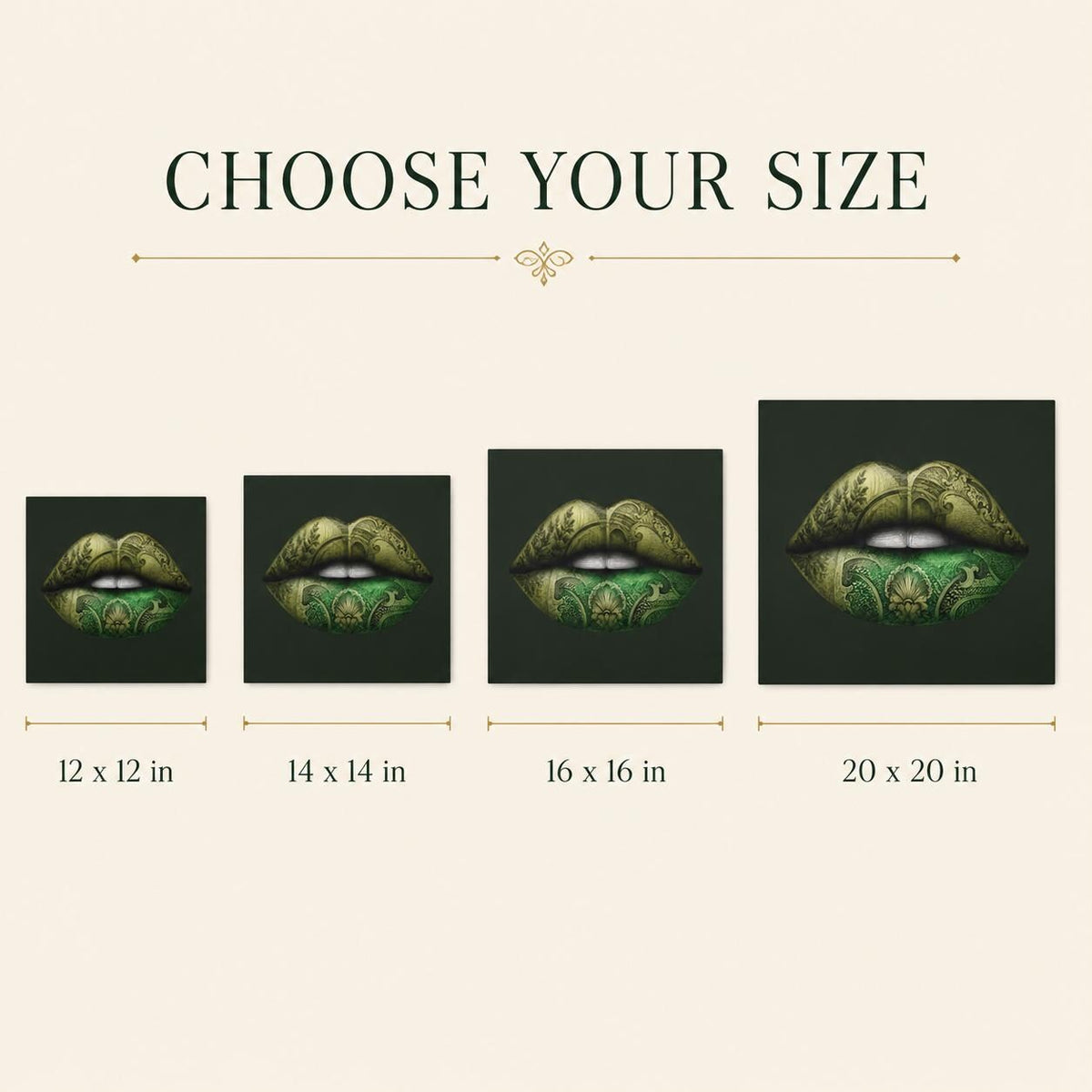 Green Lips Canvas Wall Art, Money Lips Print, Dark Green Glam Decor, Fashion Wall Art, Maximalist Bedroom Decor, Luxury Art Gift