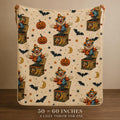 Vintage Halloween Clown Sherpa Blanket, Jack in the Box Pumpkin Throw, Retro Spooky Decor, Creepy Circus Gift, 3 Sizes