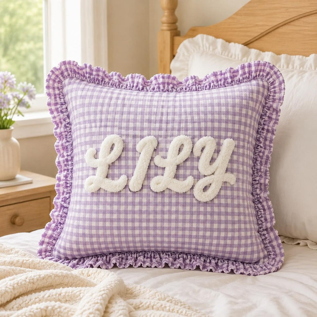 Custom Embroidered Pillow, Personalized Name Cushion, Family Name Pillow, Wedding Gift, Anniversary Gift, Custom Home Decor