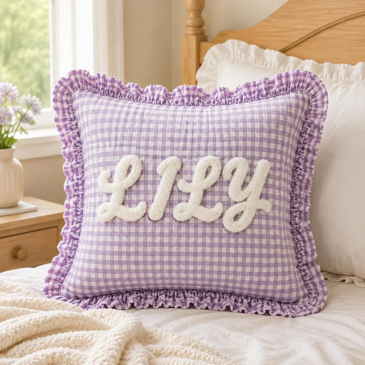 Custom Embroidered Pillow, Personalized Name Cushion, Family Name Pillow, Wedding Gift, Anniversary Gift, Custom Home Decor