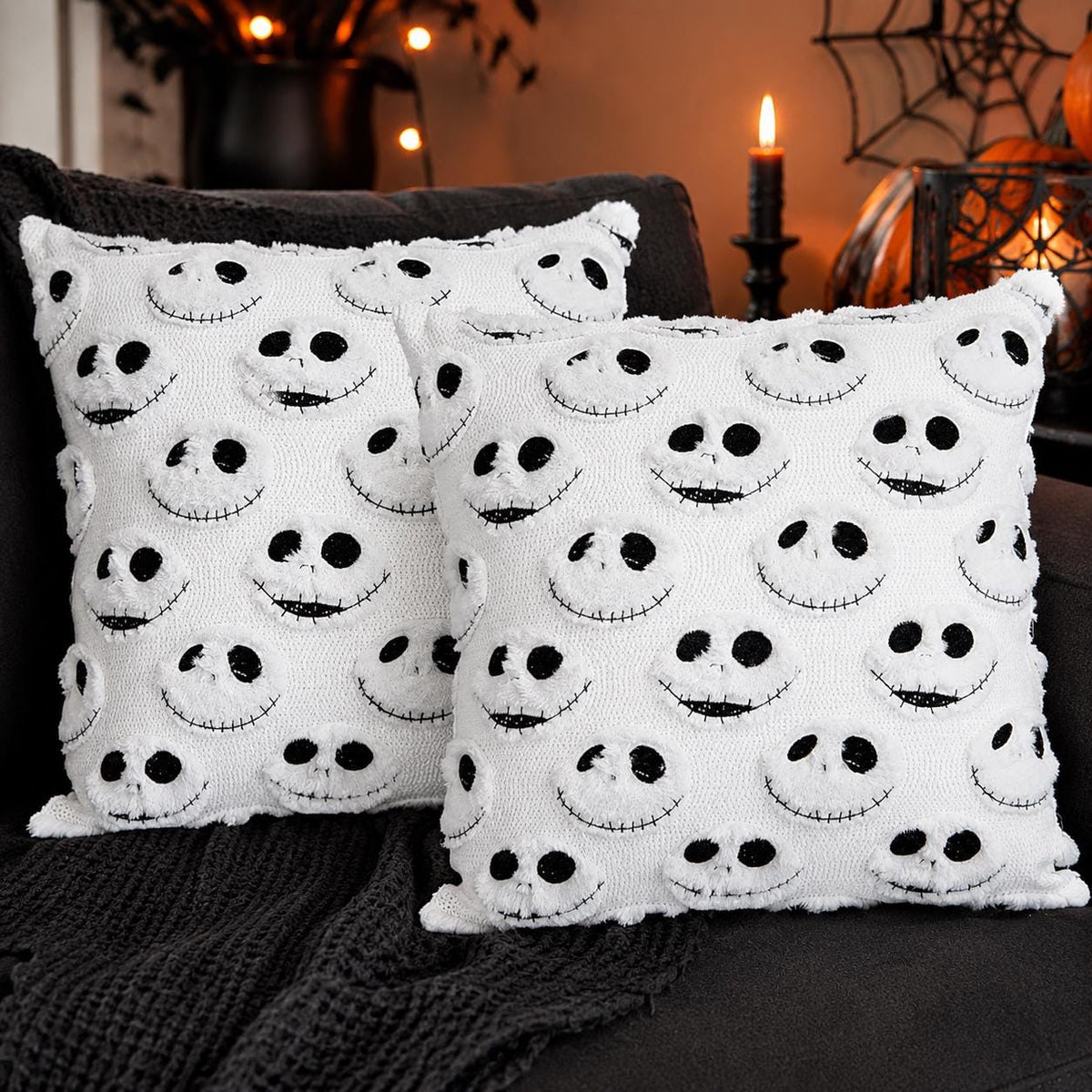 Spooky Christmas Decor, Gothic Halloween Pillow