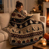 Ghost Cat Halloween Woven Blanket