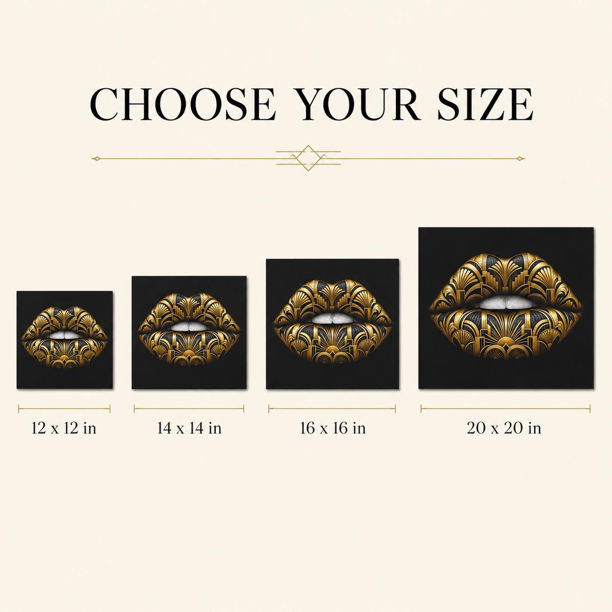Black Gold Lips Canvas Wall Art, Art Deco Glam Decor, Fashion Wall Art, Maximalist Bedroom Decor, Luxury Beauty Salon Art Gift