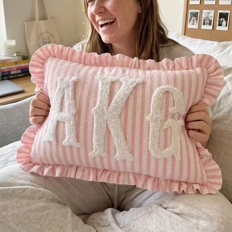 Custom Embroidered Pillow, Personalized Name Cushion, Family Name Pillow, Wedding Gift, Anniversary Gift, Custom Home Decor