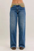Judy Blue MR Column Straight Jeans with Corduroy Waist
