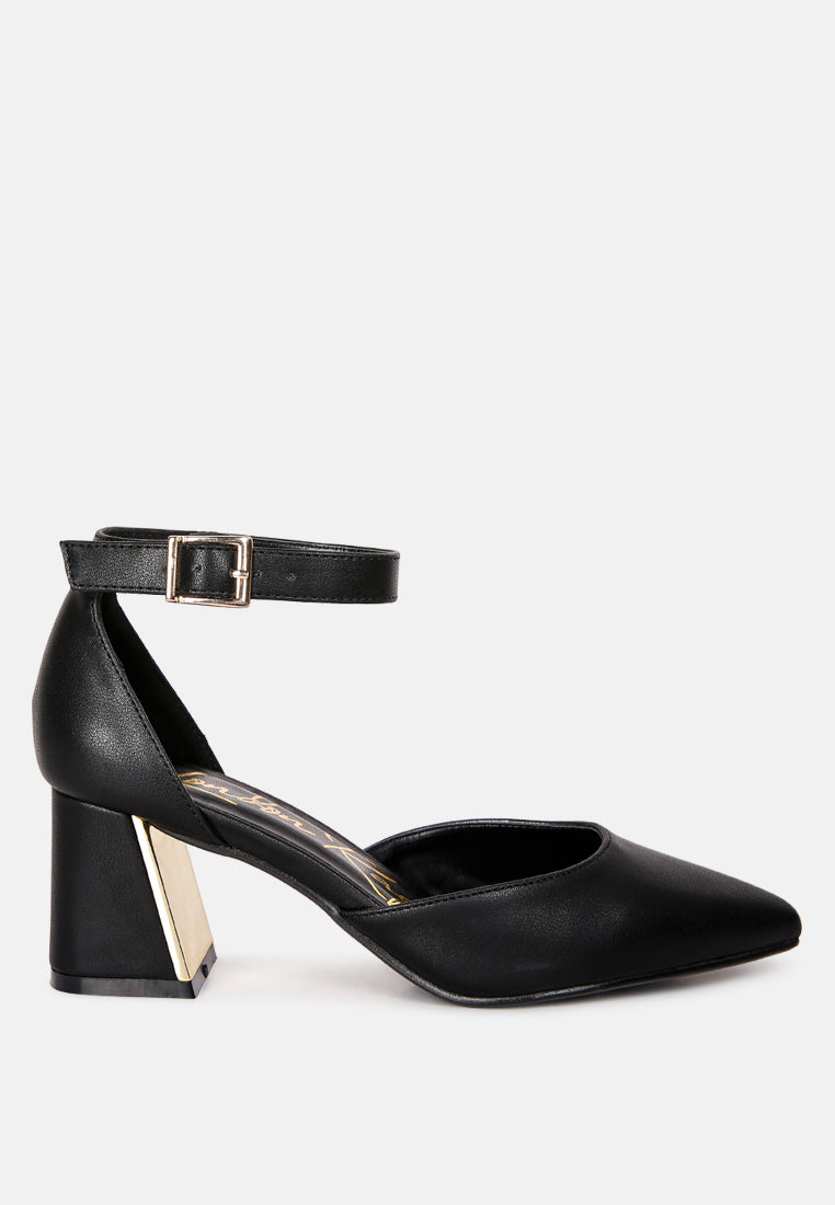 Myla Faux Leather Metallic Sling Heeled Sandals By RAG-5