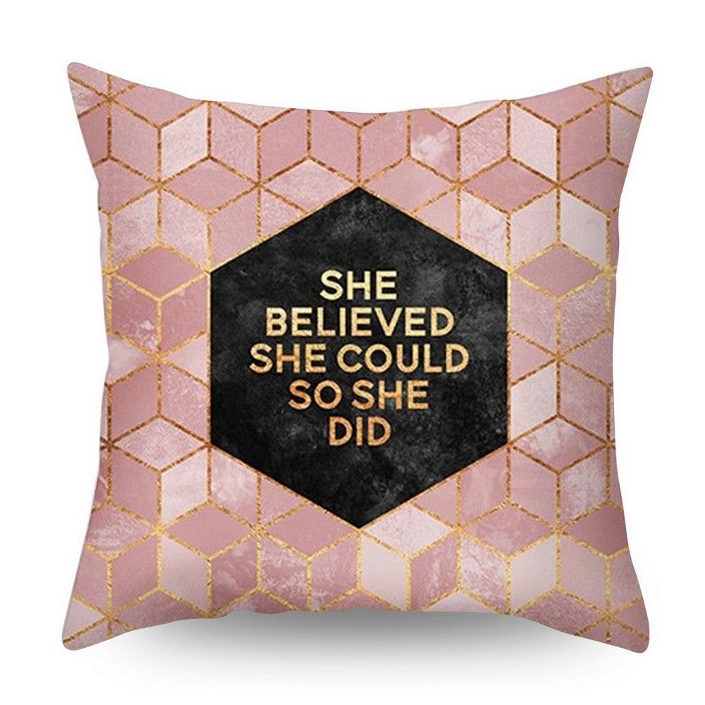 Nordic Botanical Throw Pillow Cover | Modern Geometric Floral Cushion Cover for Sofa & Bedroom