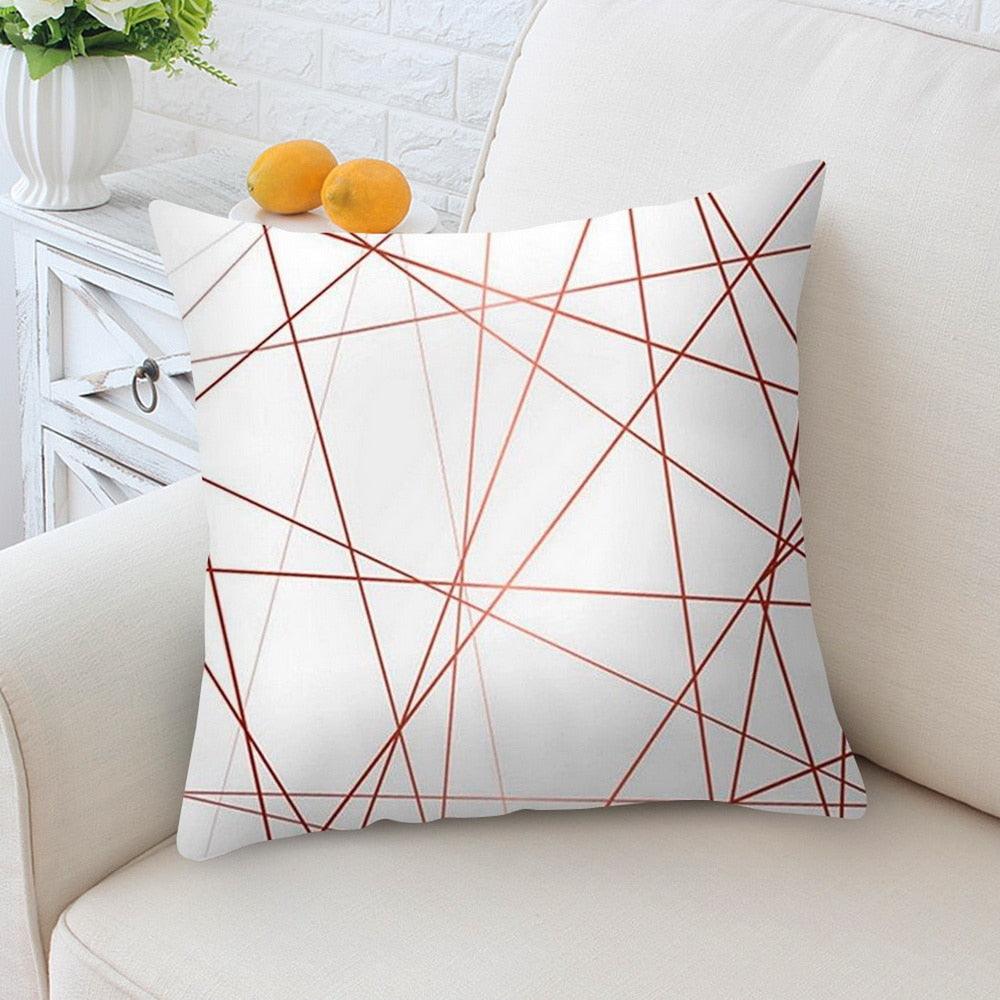 Nordic Botanical Throw Pillow Cover | Modern Geometric Floral Cushion Cover for Sofa & Bedroom