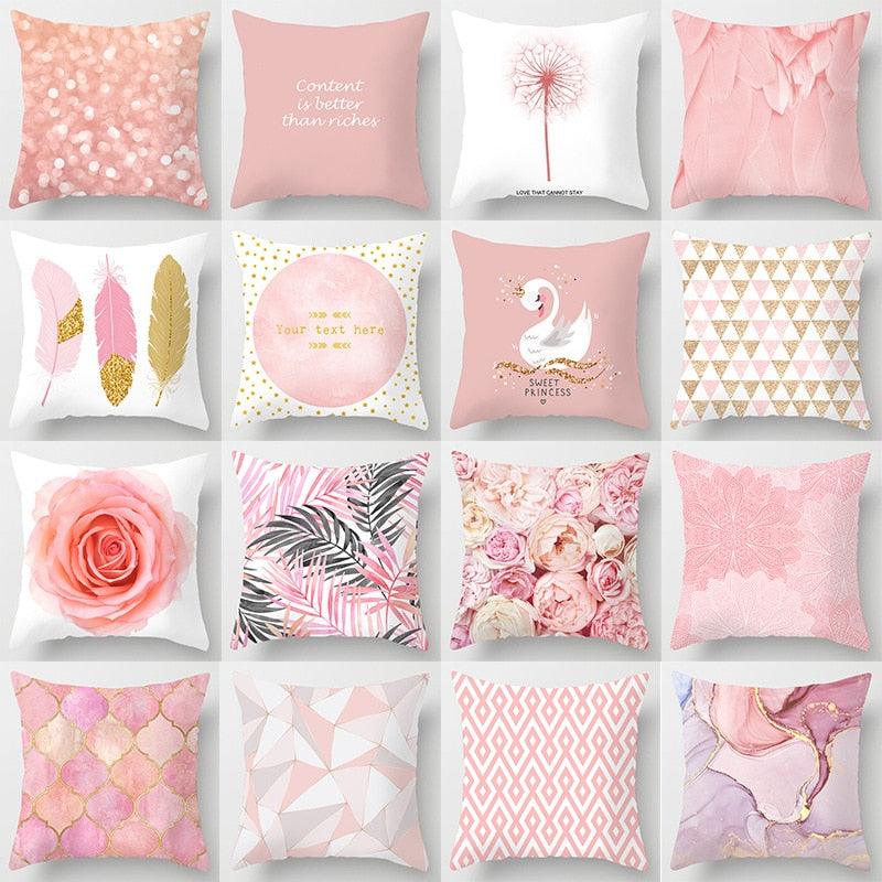 Pink Feather Pillowcase