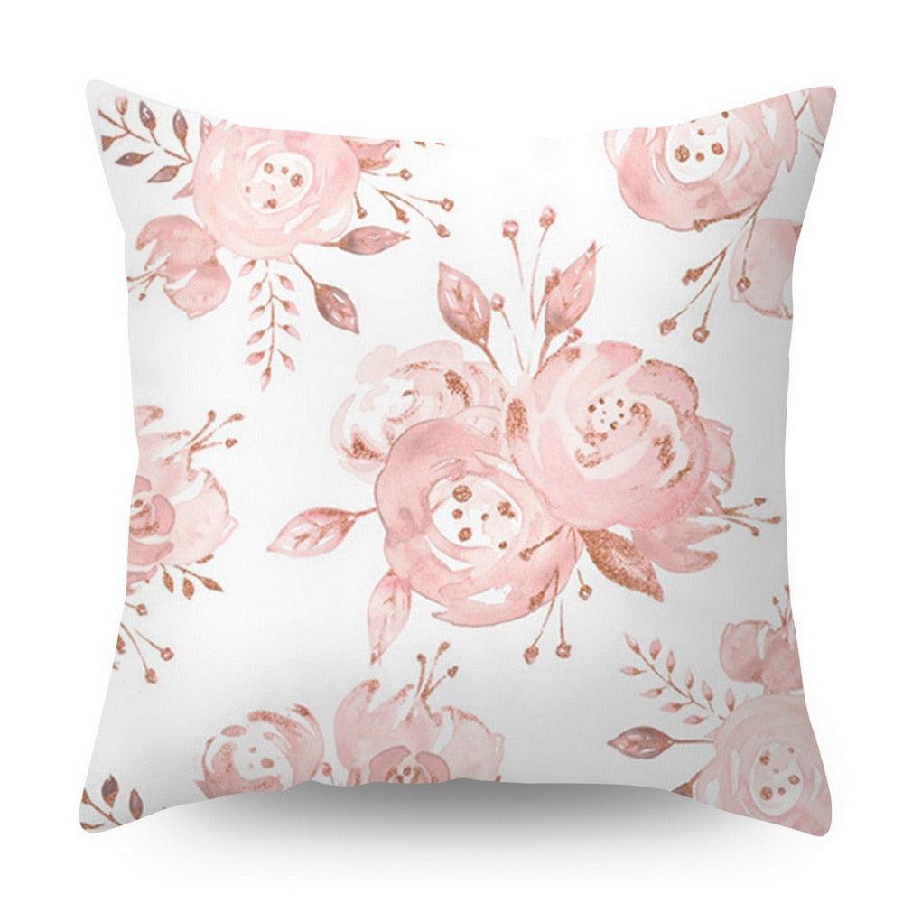 Nordic Botanical Throw Pillow Cover | Modern Geometric Floral Cushion Cover for Sofa & Bedroom